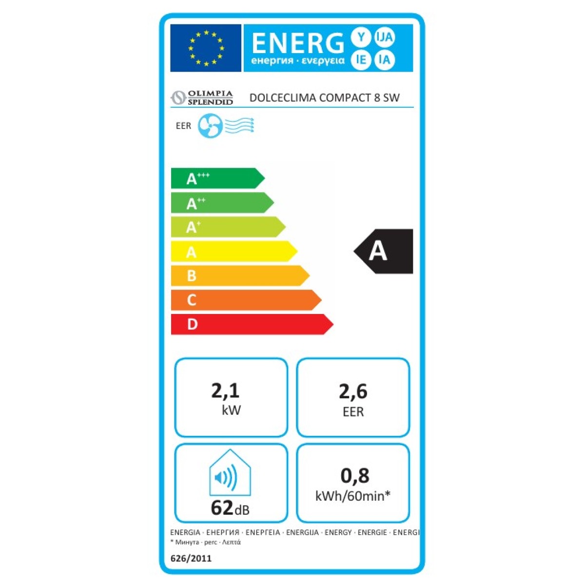Klimatyzator przenośny Olimpia Splendid Dolceclima Compact 8 SW