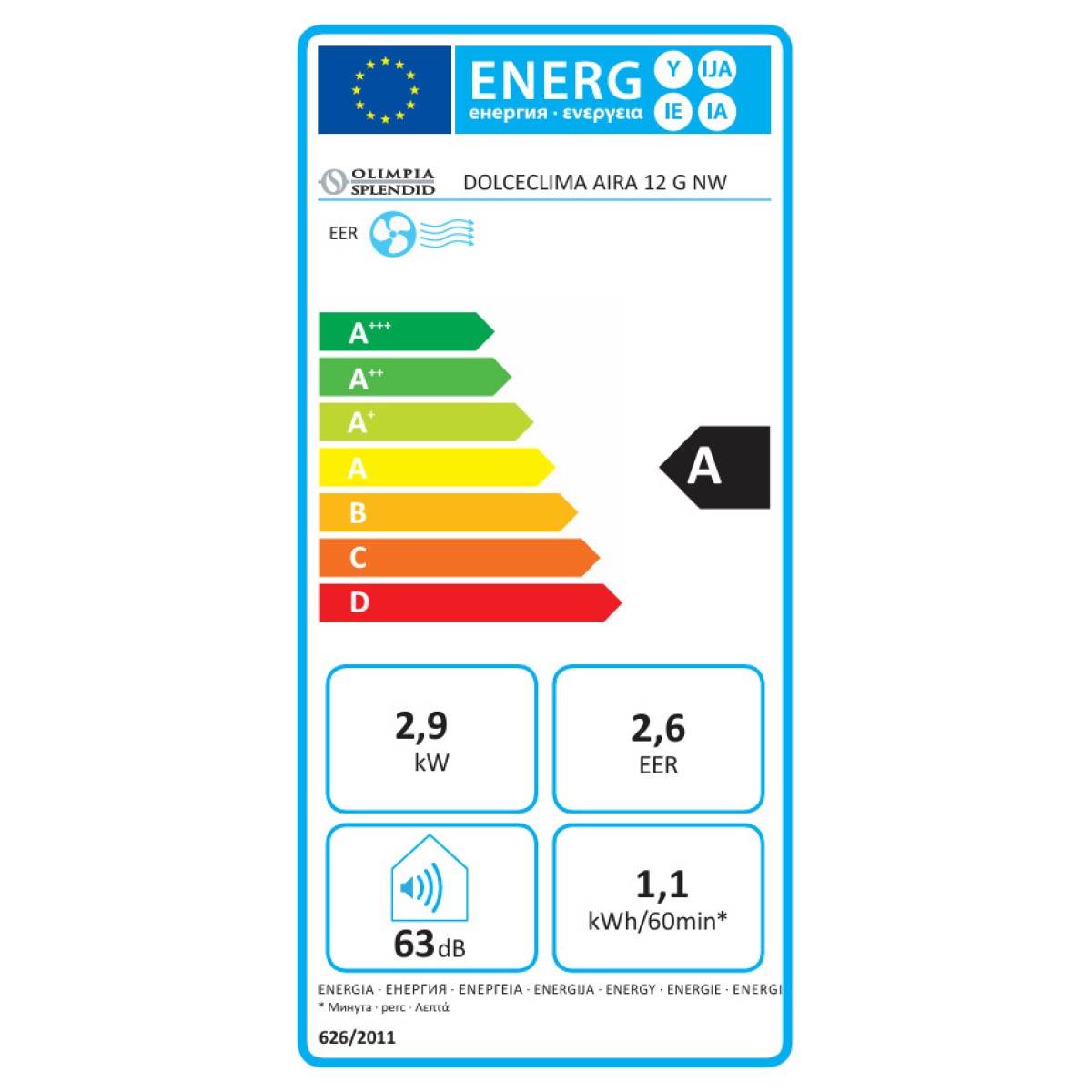 Klimatyzator przenośny Olimpia Splendid Dolceclima AIRA 12 G Wi-Fi Klimatyzator przenośny Olimpia Splendid Dolceclima AIRA 12 G Wi-Fi