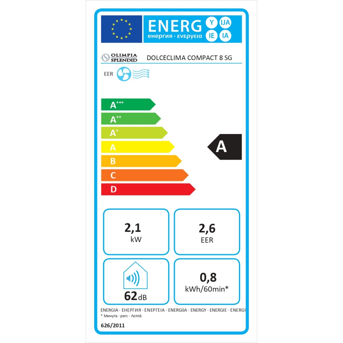 Klimatyzator przenośny Olimpia Splendid Dolceclima Compact 8 SG