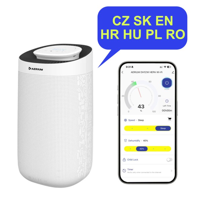 Osuszacz z oczyszczaczem powietrza AERIUM DH12W HEPA Wi-Fi